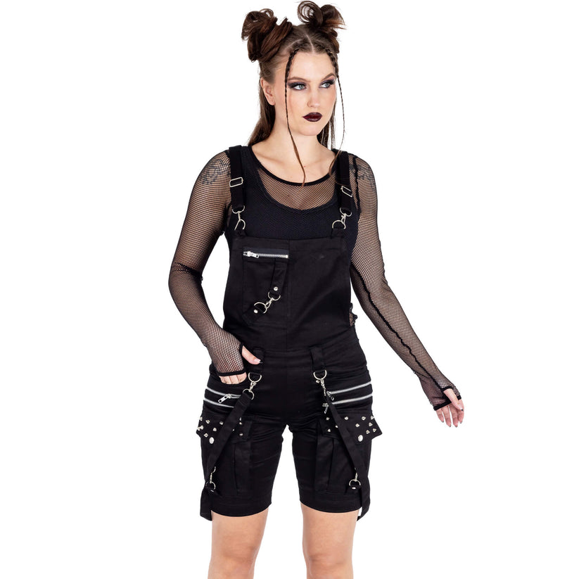 Chemical Black Women's Shorts Trinity Dungaree UK 10-18 - QHA UK