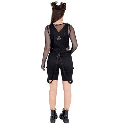 Chemical Black Women's Shorts Trinity Dungaree UK 10-18 - Side View - QHA UK