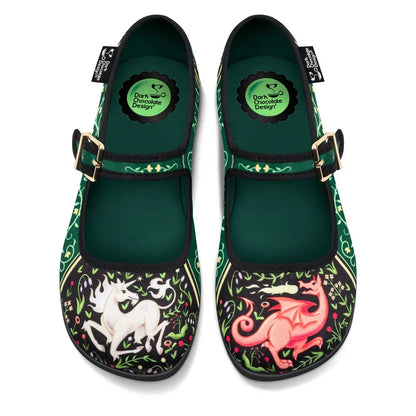 Chocolaticas Women's Mary Jane Flats Medieval Bestiary Mary Jane Flat - QHA UK