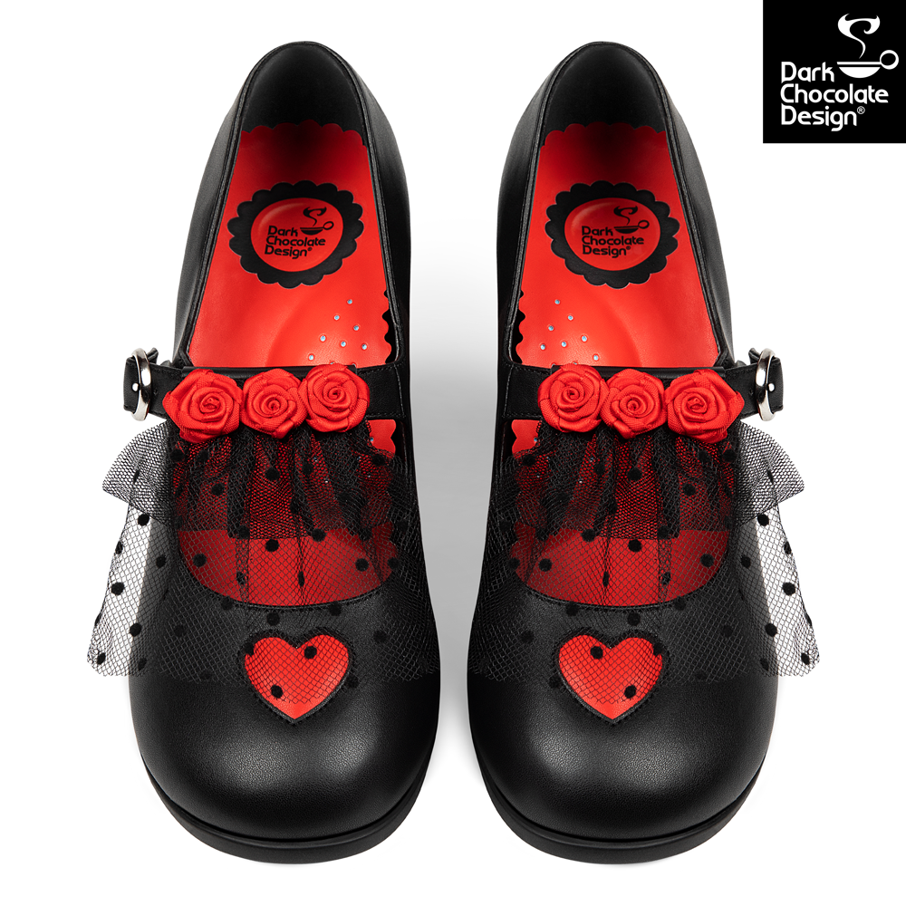 Chocolaticas Gothic Heels Melancholy Rose and Lace Mid UK 4.5-8.5 - QHA UK