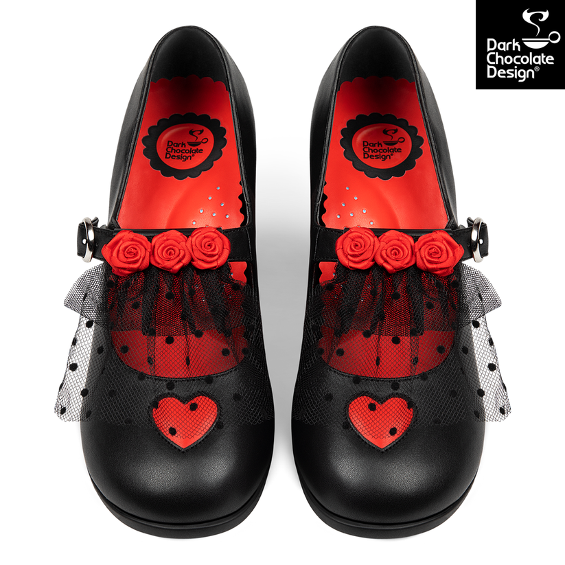 Chocolaticas Gothic Heels Melancholy Rose and Lace Mid UK 4.5-8.5 - QHA UK