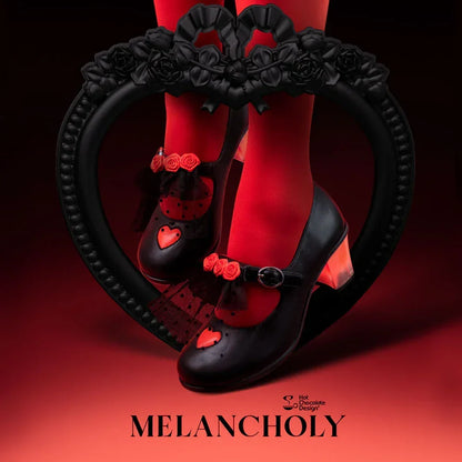 Chocolaticas Gothic Heels Melancholy Rose and Lace Mid UK 4.5-8.5 - QHA UK