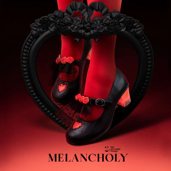 Chocolaticas Gothic Heels Melancholy Rose and Lace Mid UK 4.5-8.5 - QHA UK