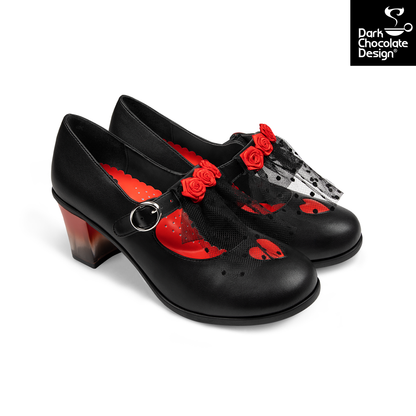 Chocolaticas Gothic Heels Melancholy Rose and Lace Mid UK 4.5-8.5 - QHA UK