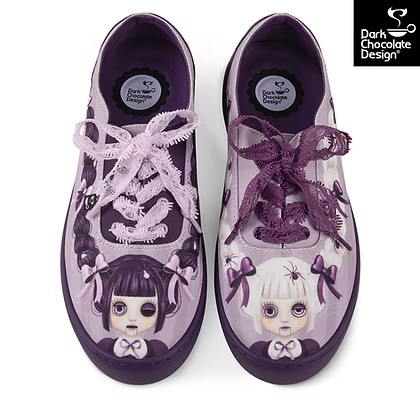Chocolaticas Gothic Lace-Up Trainers Nocturna Sisters Dollface - QHA UK