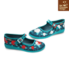 Chocolaticas Gothic Mary Jane Flats Paint the Roses Red Floral - QHA UK