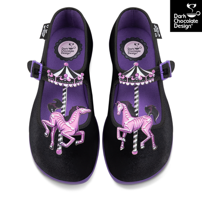 Chocolaticas Gothic Mary Jane Flats Spectral Ride Carousel UK 4.5-8.5 - QHA UK