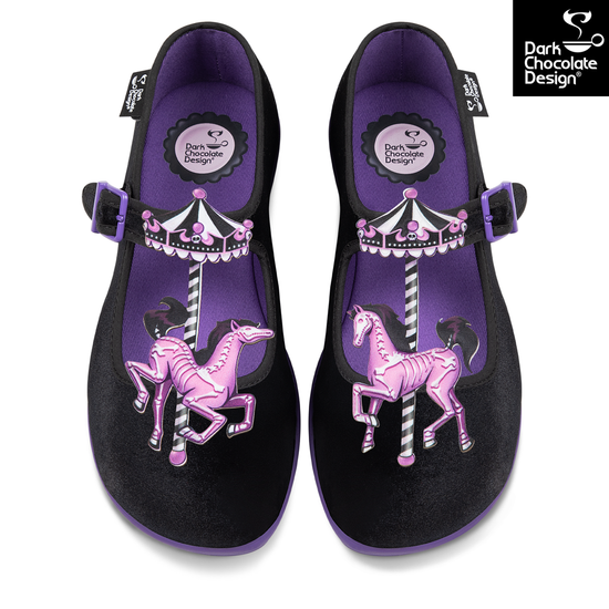 Chocolaticas Gothic Mary Jane Flats Spectral Ride Carousel UK 4.5-8.5 - QHA UK
