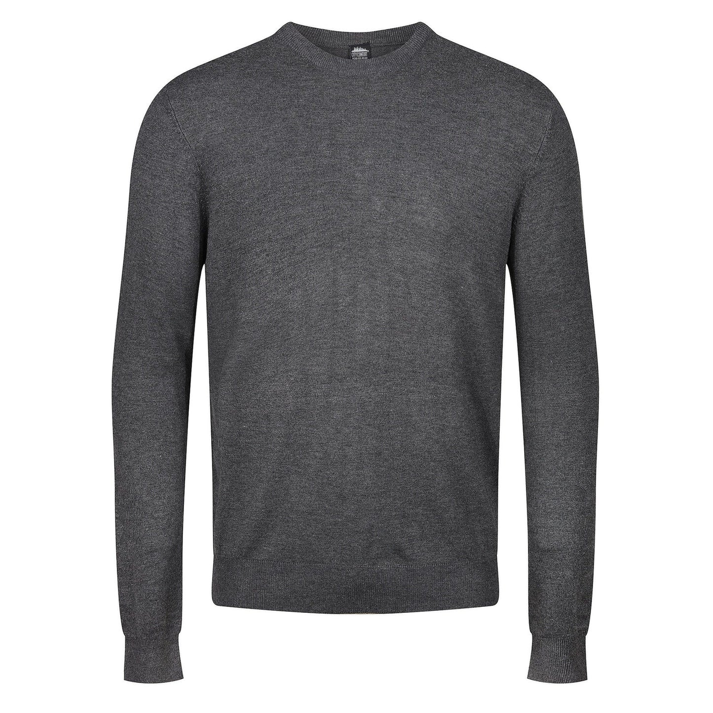 Mens Crew Neck Jumper Lightweight Knit Pullover Soft Casual Sweater - Collar Detail - QHA UK