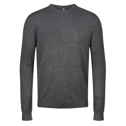 Mens Crew Neck Jumper Lightweight Knit Pullover Soft Casual Sweater - Collar Detail - QHA UK