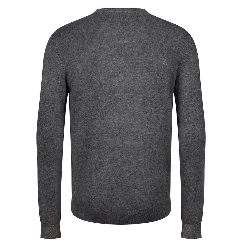 Mens Crew Neck Jumper Lightweight Knit Pullover Soft Casual Sweater - Collar Detail - QHA UK