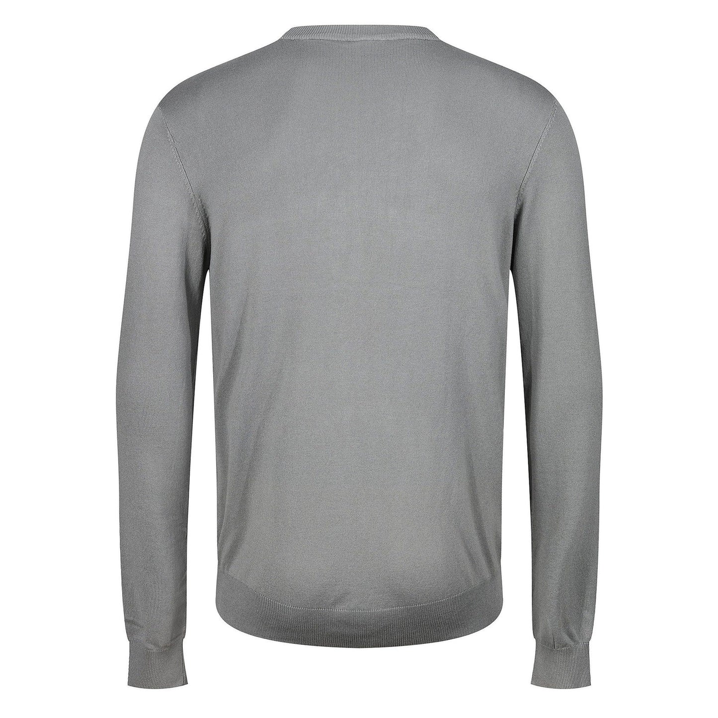 Mens Crew Neck Jumper Lightweight Knit Pullover Soft Casual Sweater - Collar Detail - QHA UK