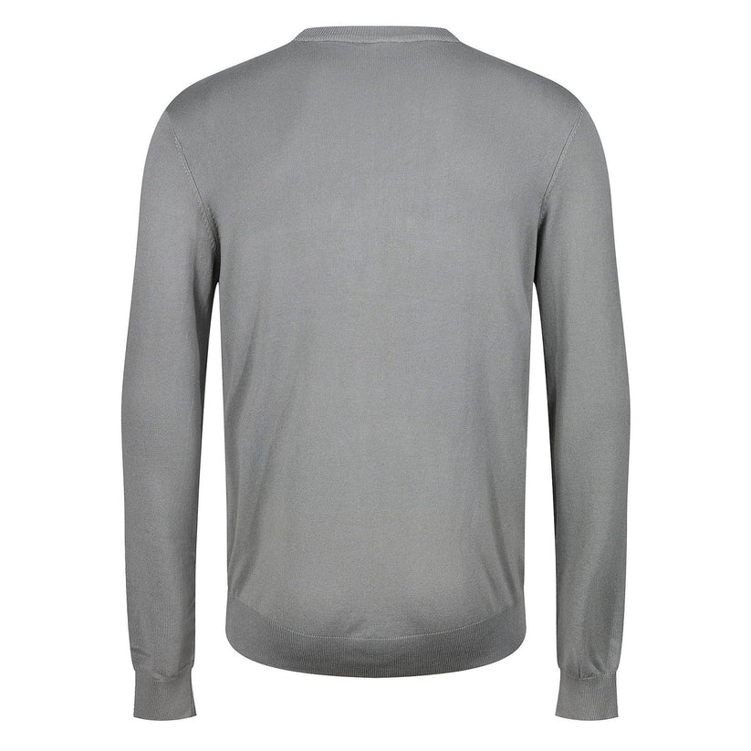 Mens Crew Neck Jumper Lightweight Knit Pullover Soft Casual Sweater - Collar Detail - QHA UK