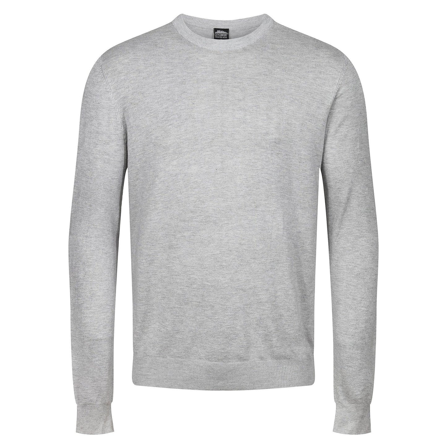 Mens Crew Neck Jumper Lightweight Knit Pullover Soft Casual Sweater - Collar Detail - QHA UK