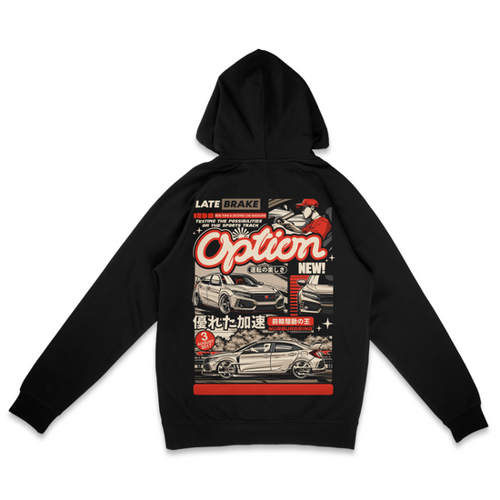 Late Brake Civic Option Hoodie T-Shirt Car Enthusiast Tee | Late Brake - QHA UK