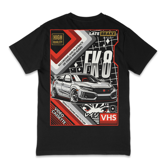 Late Brake Civic Vhs T-Shirt Cotton Car Enthusiast Tee 180gsm | Late - QHA UK