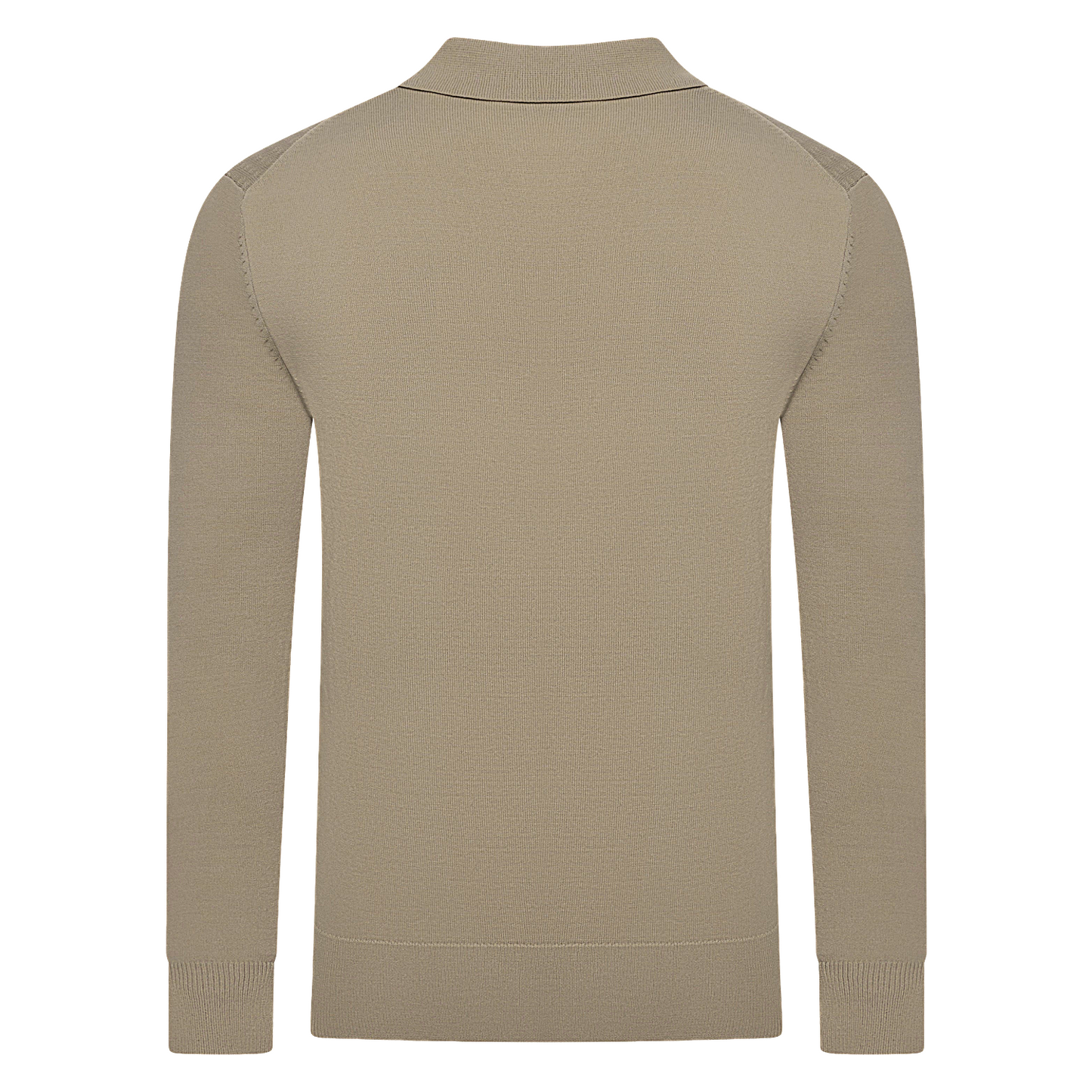 Contempo Mens Half Zip Polo Jumper Ribbed Knit Stretch Long Sleeve Cas - Sleeve Detail - QHA UK