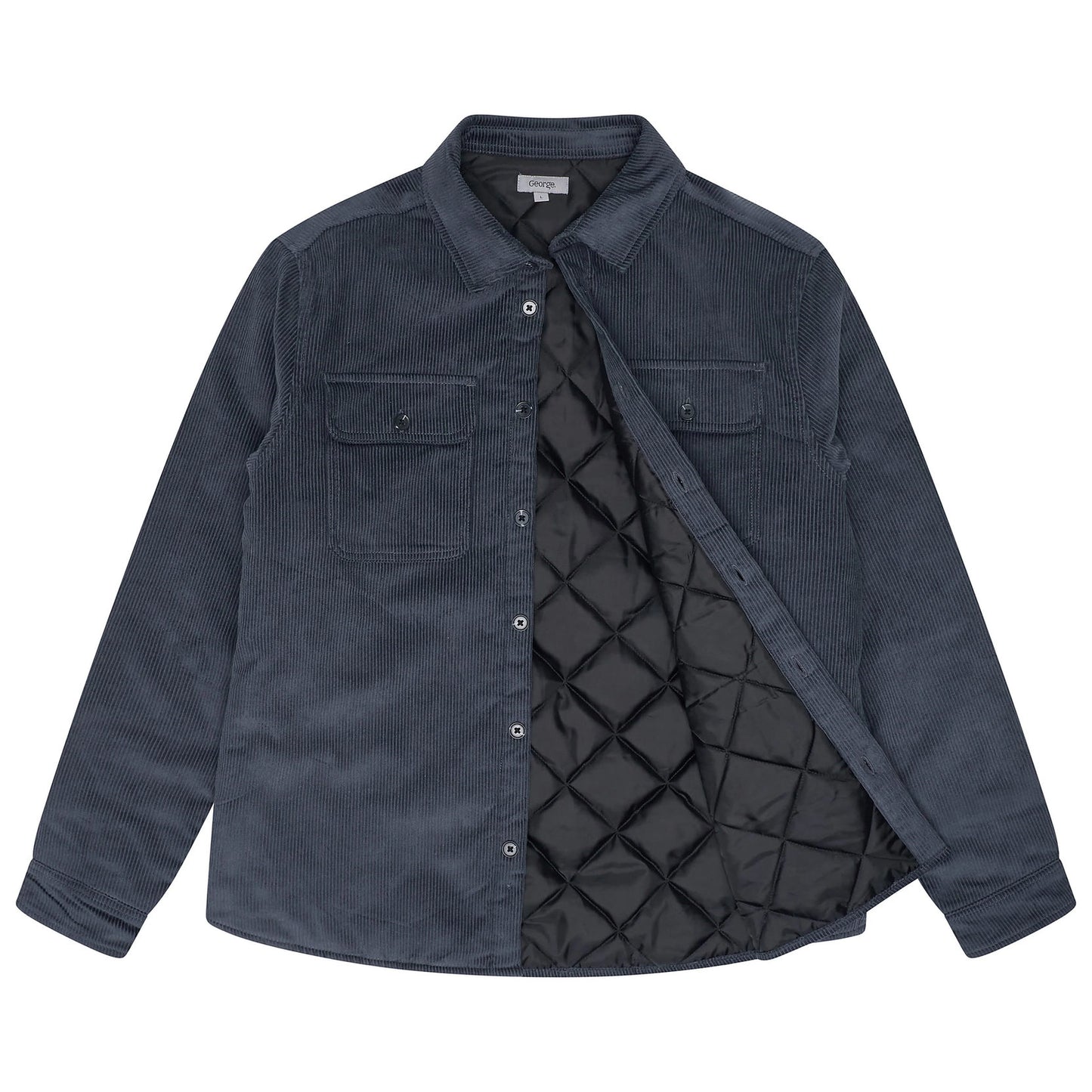 Corduroy Padded Jacket With Pockets - QHA UK