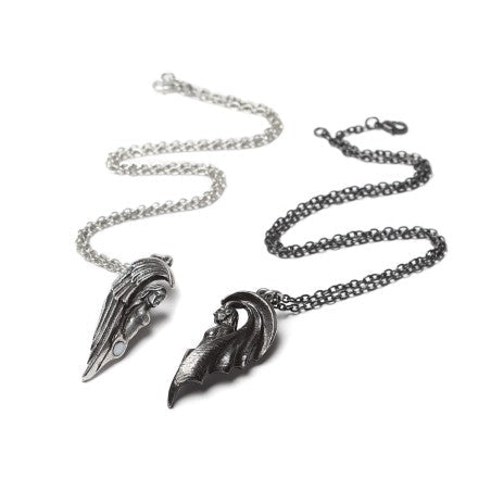 Alchemy Gothic Necklace Couple Angel Demon Magnetic Set - QHA UK