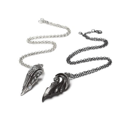 Alchemy Gothic Necklace Couple Angel Demon Magnetic Set - QHA UK