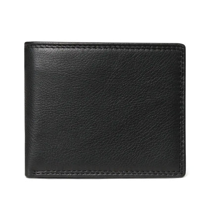 Mens Genuine Cow Leather Wallet Vintage Coin Pocket Card Holder Brown - Pocket Detail - QHA UK