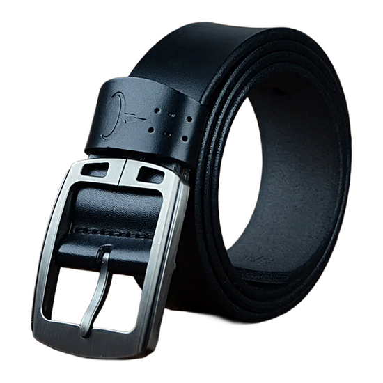 Mens Genuine Cowhide Leather Belt Vintage Pin Buckle 100–150cm XF001 - QHA UK