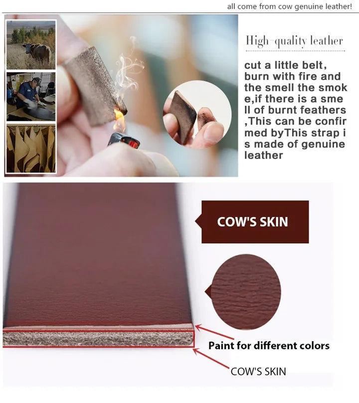 Mens Genuine Cowhide Leather Belt Vintage Plate Buckle Jeans Belt XF00 - Buckle Detail - QHA UK