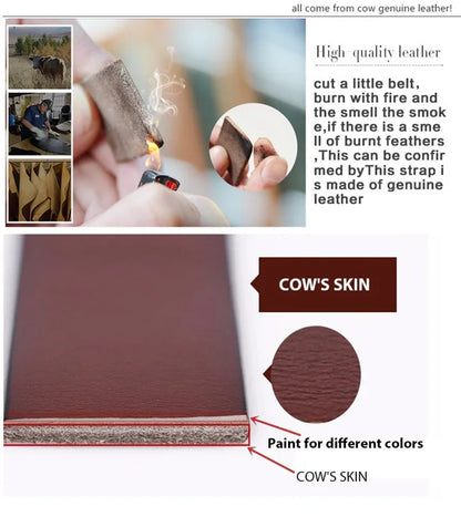 Mens Genuine Cowhide Leather Belt Vintage Plate Buckle Jeans Belt XF00 - Buckle Detail - QHA UK