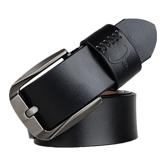 Mens Genuine Leather Belt Black Brown Jeans Trouser Waist 30-44 Free D - QHA UK