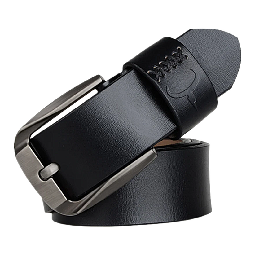 Mens Genuine Leather Belt Black Brown Jeans Trouser Waist 30-44 Free D - QHA UK