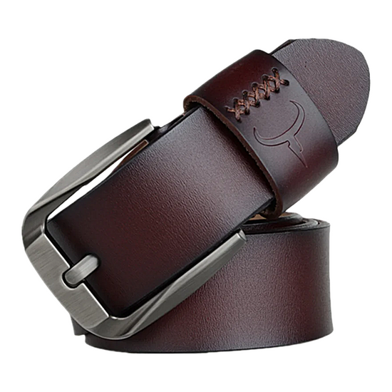 Mens Genuine Leather Belt Black Brown Jeans Trouser Waist 30-44 Free D - Waistband Detail - QHA UK