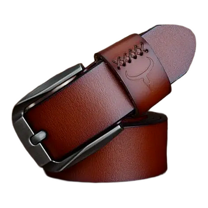 Mens Genuine Leather Belt Black Brown Jeans Trouser Waist 30-44 Free D - Waistband Detail - QHA UK