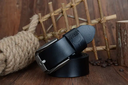 Mens Genuine Leather Belt Black Brown Jeans Trouser Waist 30-44 Free D - Waistband Detail - QHA UK