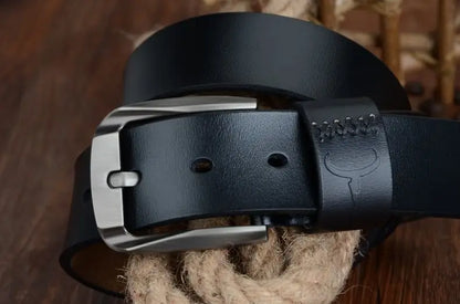Mens Genuine Leather Belt Black Brown Jeans Trouser Waist 30-44 Free D - Waistband Detail - QHA UK