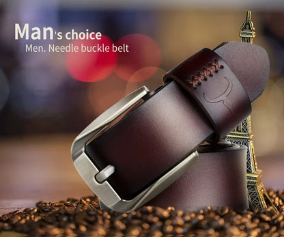 Mens Genuine Leather Belt Black Brown Jeans Trouser Waist 30-44 Free D - Waistband Detail - QHA UK