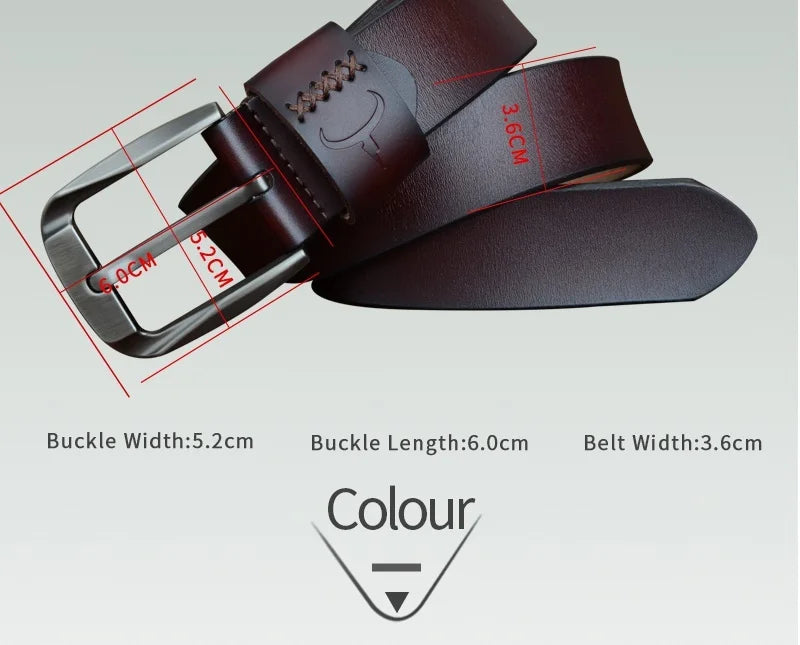 Mens Genuine Leather Belt Black Brown Jeans Trouser Waist 30-44 Free D - Waistband Detail - QHA UK