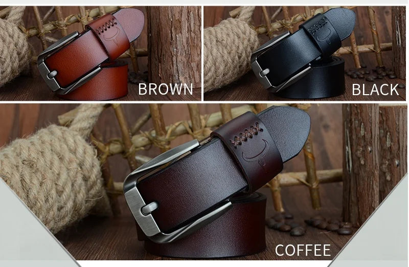 Mens Genuine Leather Belt Black Brown Jeans Trouser Waist 30-44 Free D - Waistband Detail - QHA UK