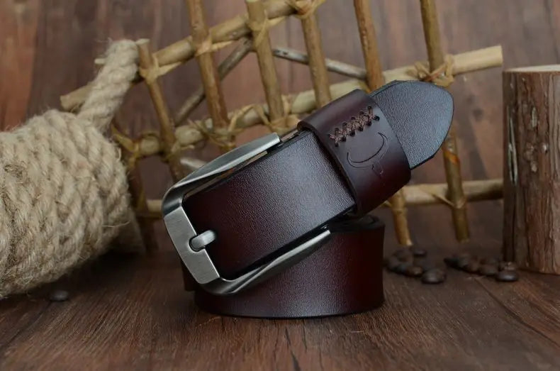 Mens Genuine Leather Belt Black Brown Jeans Trouser Waist 30-44 Free D - Waistband Detail - QHA UK