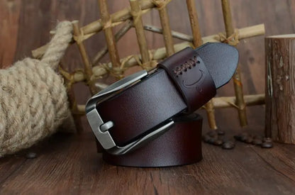 Mens Genuine Leather Belt Black Brown Jeans Trouser Waist 30-44 Free D - Waistband Detail - QHA UK
