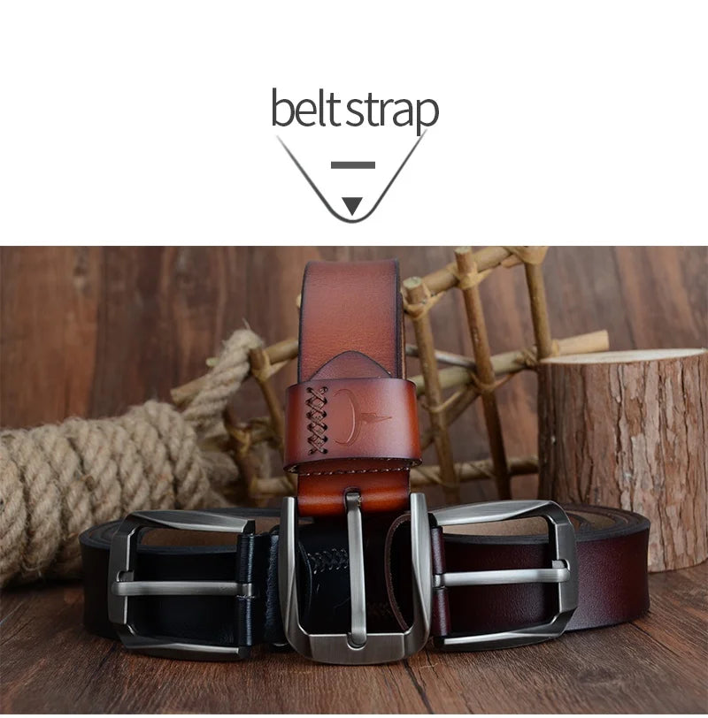 Mens Genuine Leather Belt Black Brown Jeans Trouser Waist 30-44 Free D - Waistband Detail - QHA UK