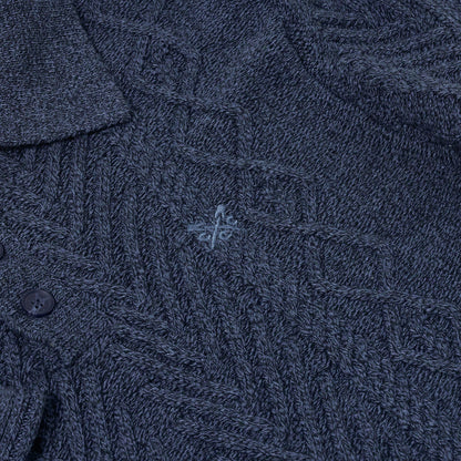 Crew Clothing Company Cable Knit Button Neck Jumper Recycled Cotton - QHA UK