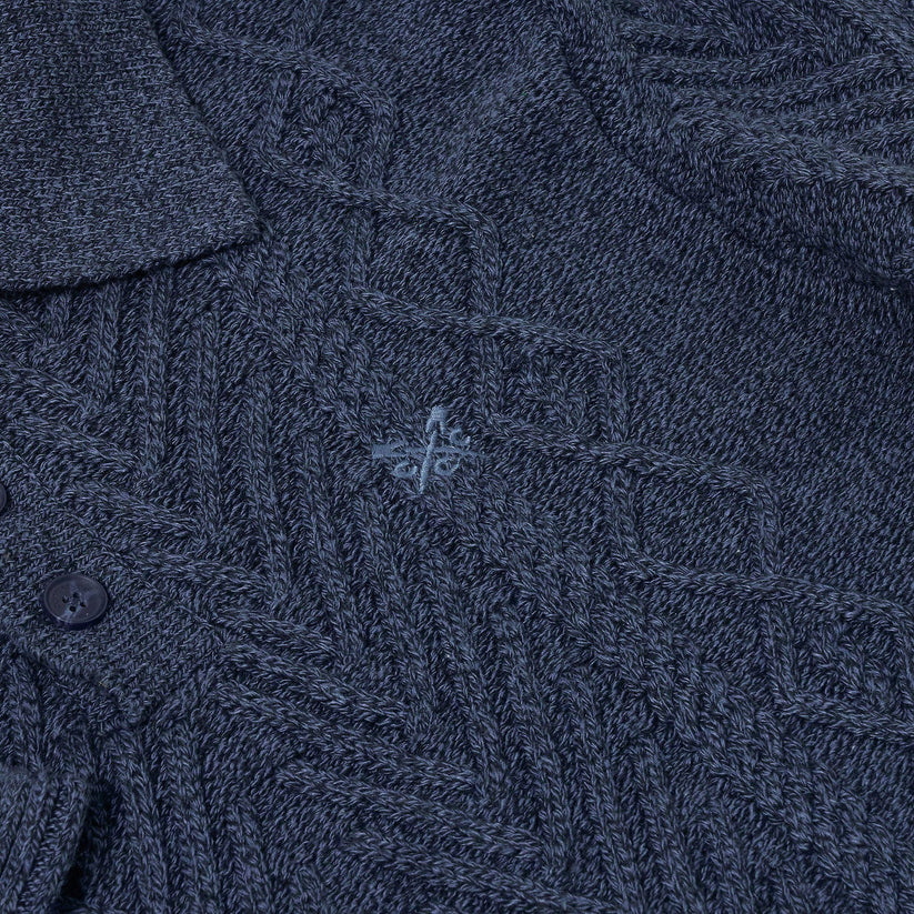 Crew Clothing Company Cable Knit Button Neck Jumper Recycled Cotton - QHA UK