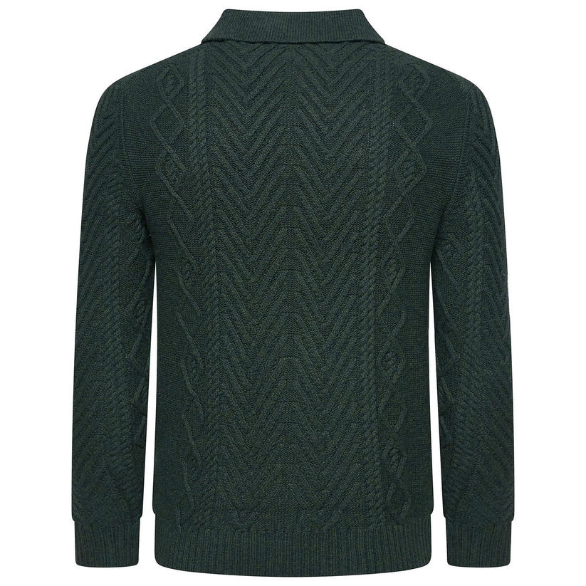 Crew Clothing Company Cable Knit Button Neck Jumper Recycled Cotton - QHA UK