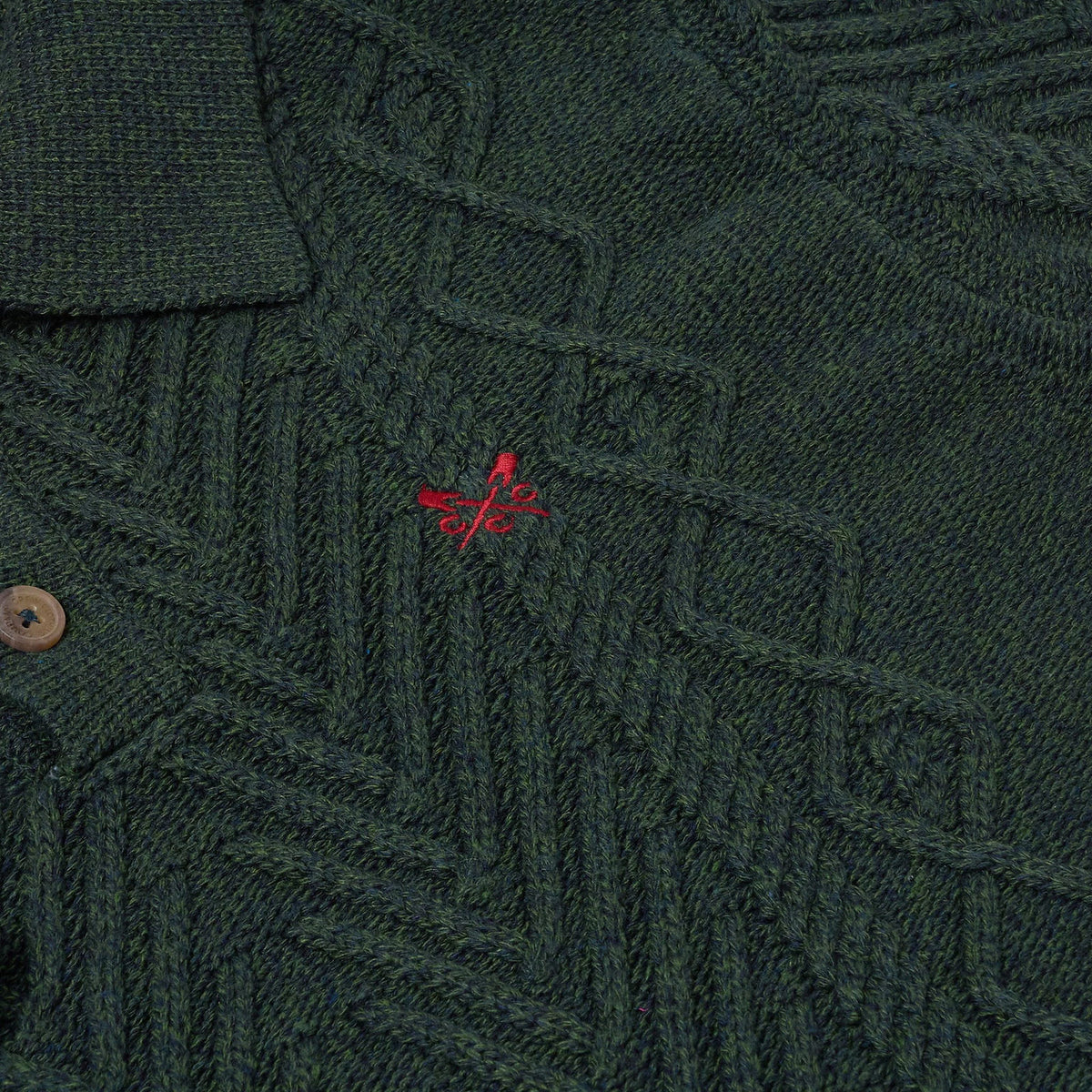Crew Clothing Company Cable Knit Button Neck Jumper Recycled Cotton - QHA UK