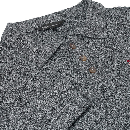 Crew Clothing Company Cable Knit Button Neck Jumper Recycled Cotton - QHA UK