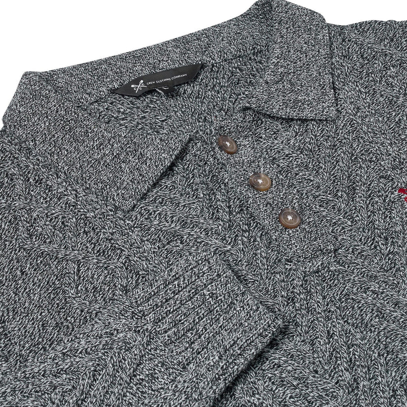 Crew Clothing Company Cable Knit Button Neck Jumper Recycled Cotton - QHA UK