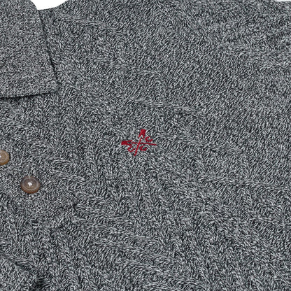 Crew Clothing Company Cable Knit Button Neck Jumper Recycled Cotton - QHA UK
