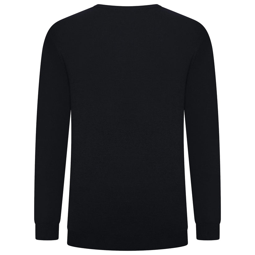 Crew Clothing Mens V Neck Jumper Cotton Knit Sweater Casual Regular Fi - Collar Detail - QHA UK