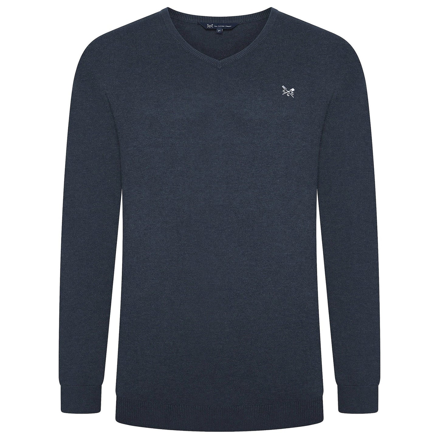 Crew Clothing Mens V Neck Jumper Cotton Knit Sweater Casual Regular Fi - Collar Detail - QHA UK