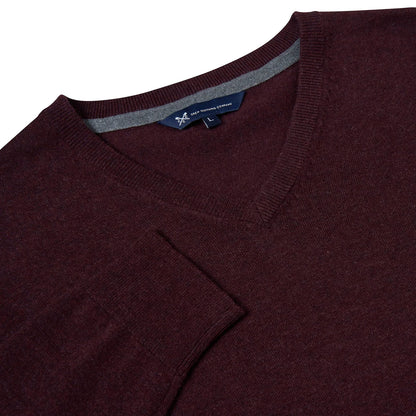 Crew Clothing Mens V Neck Jumper Cotton Knit Sweater Casual Regular Fi - Collar Detail - QHA UK